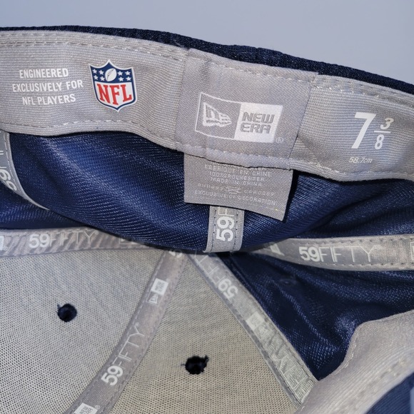 New Era 59fifty Dallas Cowboys On Field Hat Cap Size 7 3/8 Blue White - Picture 5 of 5